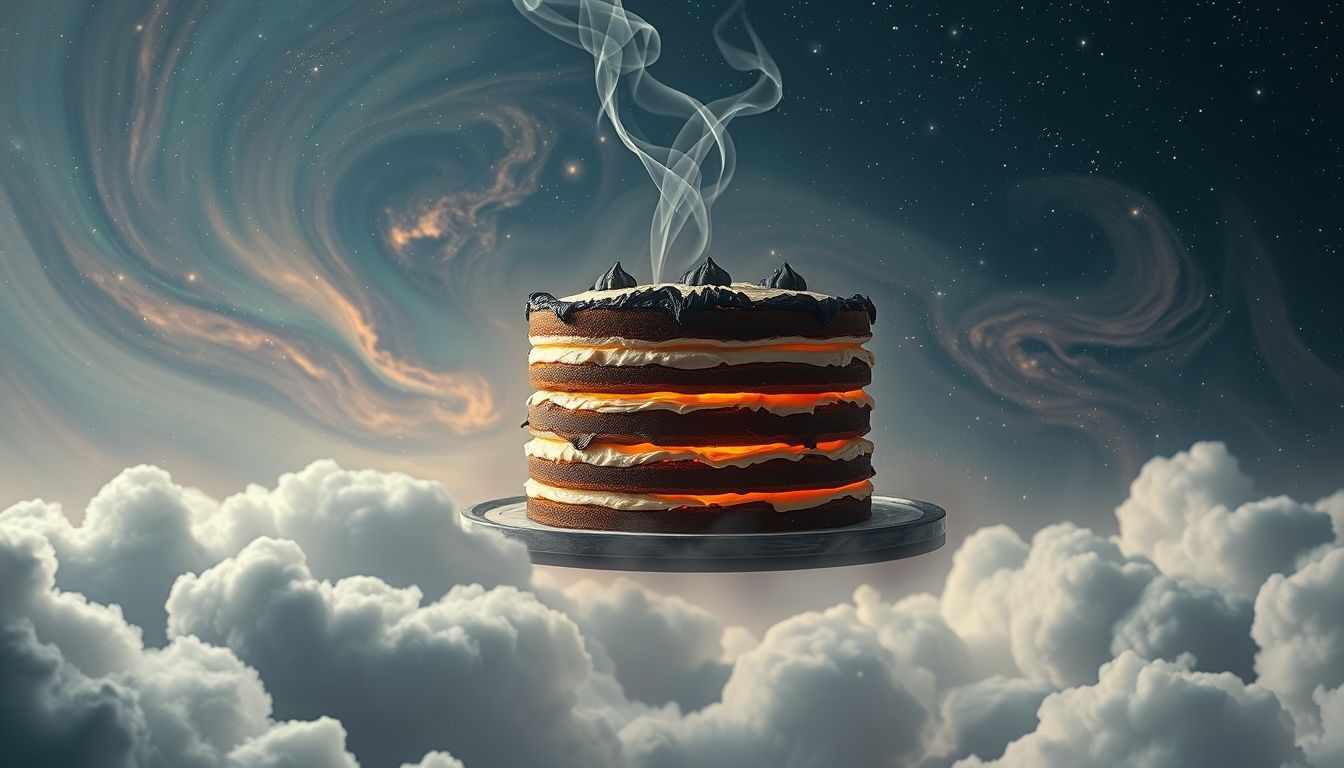 Spalony tort warstwowy symbolizuje straty i niespełnione oczekiwania.