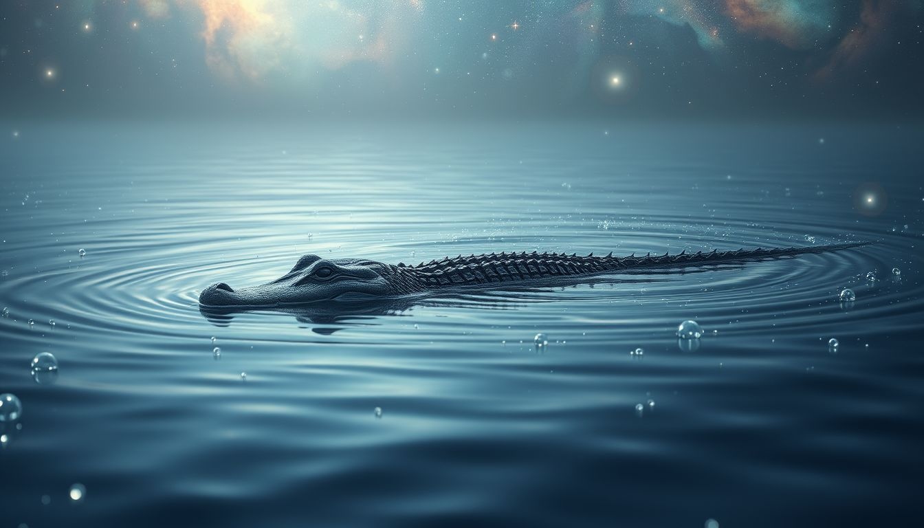 Aligator w jeziorze symbolizuje ukryte zagrożenia i emocje.