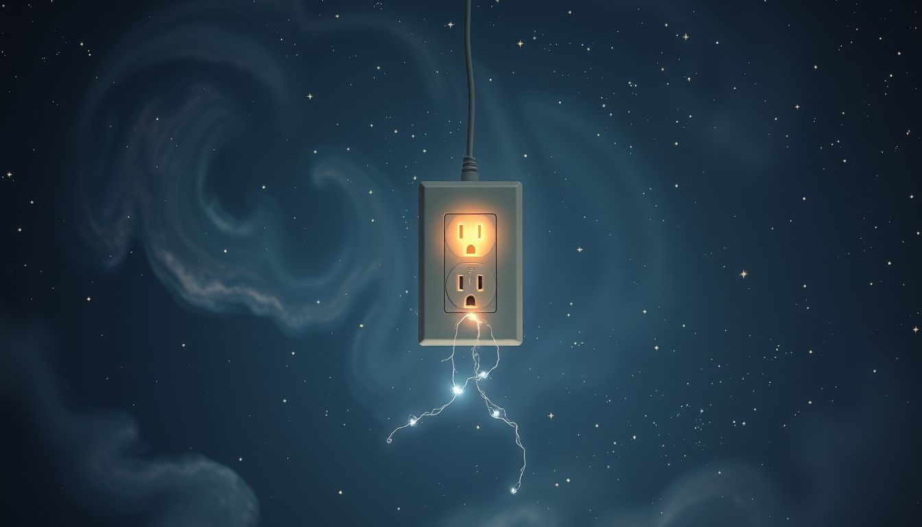 Gniazdko bez prądu symbolizuje utratę energii życiowej i motywacji.