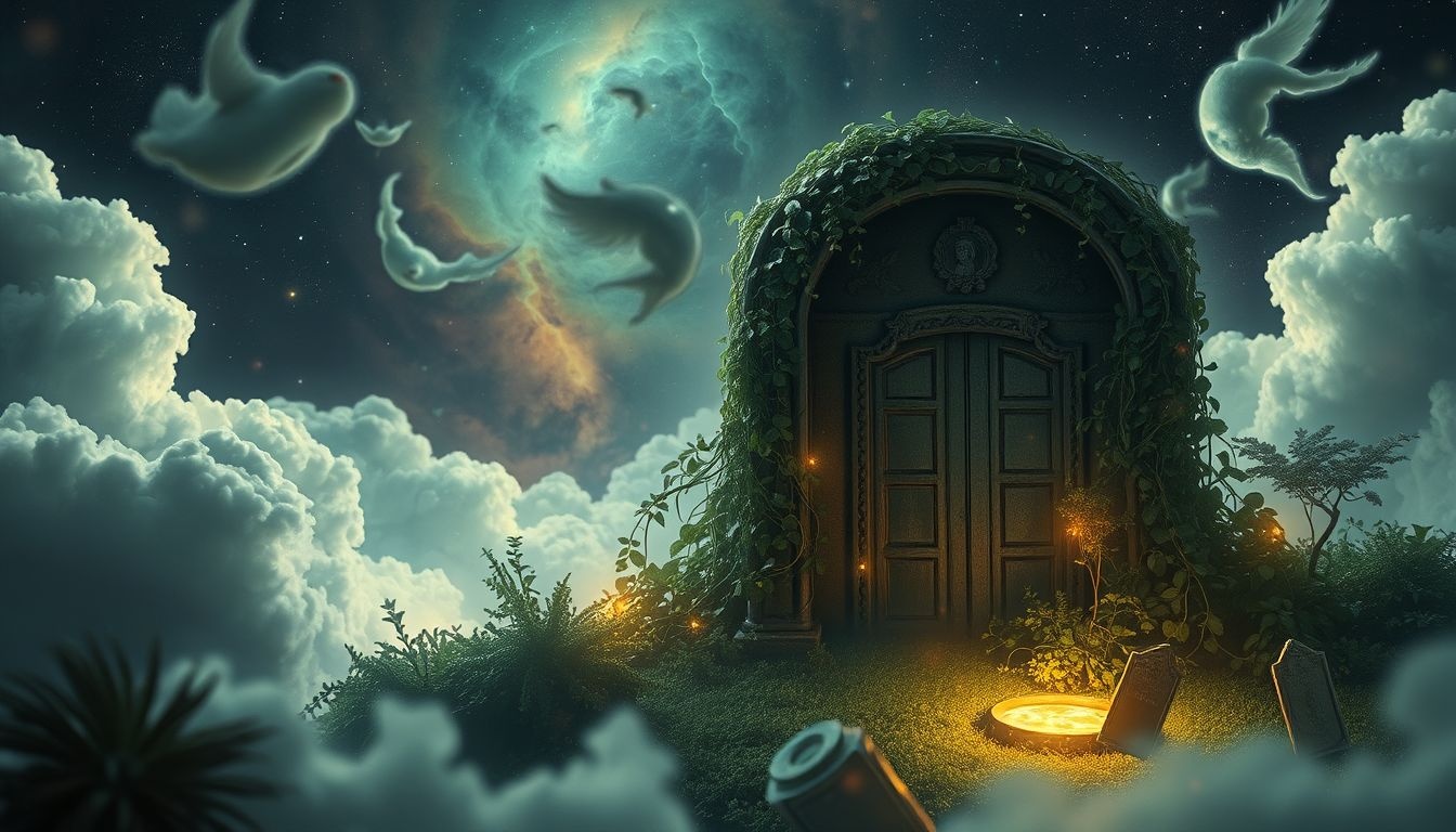 Grób zarośnięty symbolizuje zapomnienie i ukryte emocje.