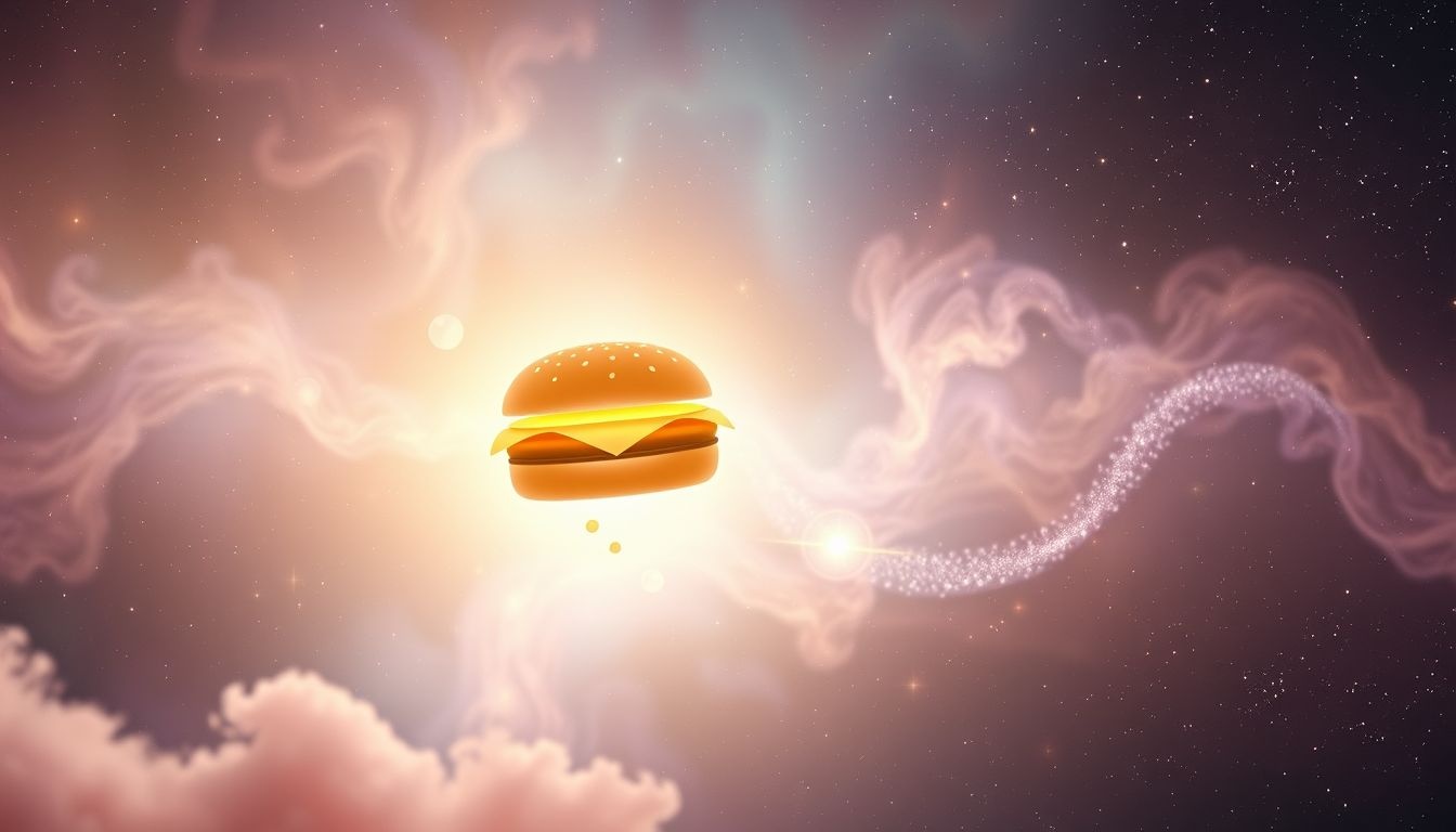 Otrzymanie hamburgera jako prezent symbolizuje niespodziewaną satysfakcję.