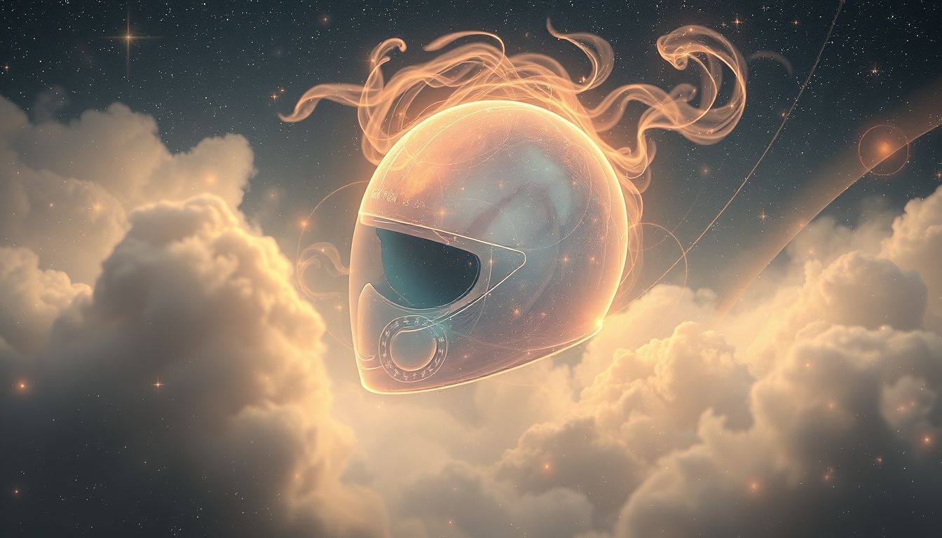 Hełm symbolizuje ochronę psychiczną i gotowość do walki.