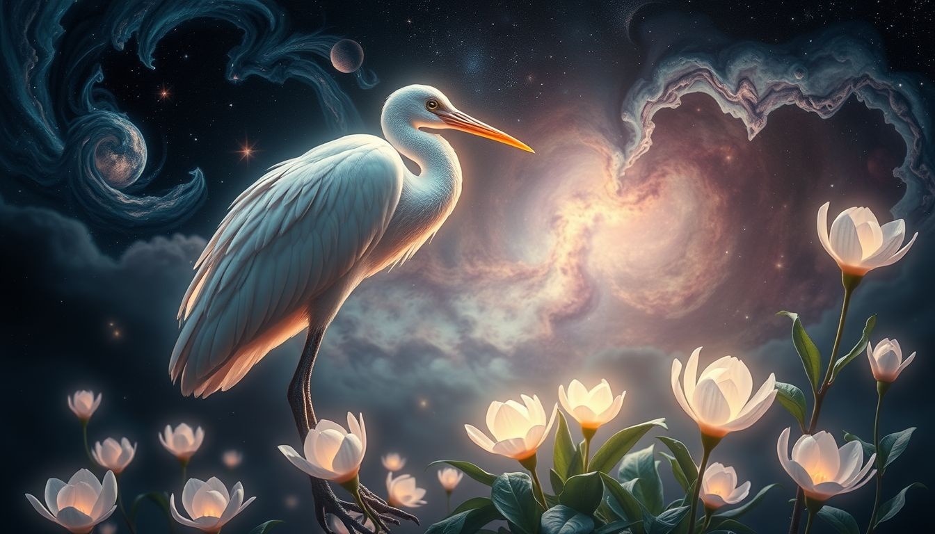 Ibis w ogrodzie symbolizuje harmonię i duchowy wzrost.