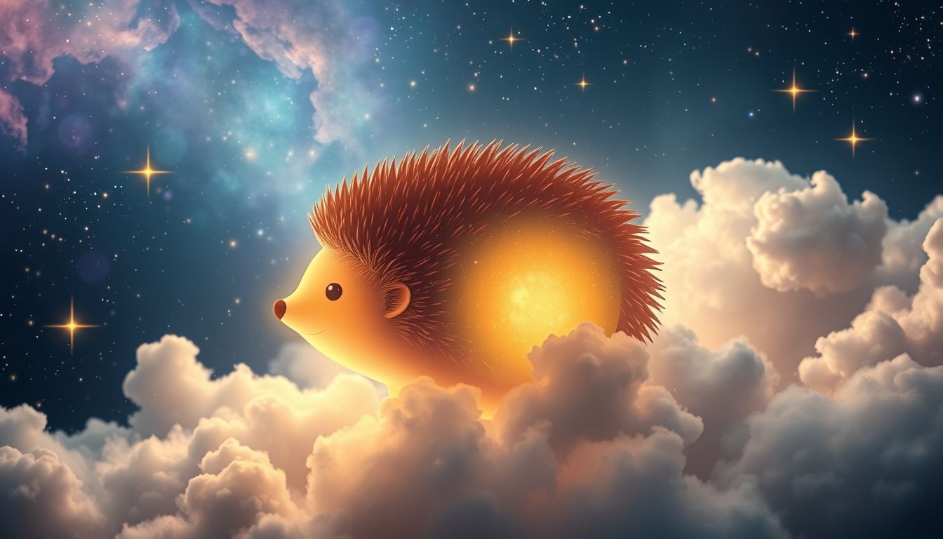 Jeż z jabłkiem symbolizuje ochronę i obfitość w snach.