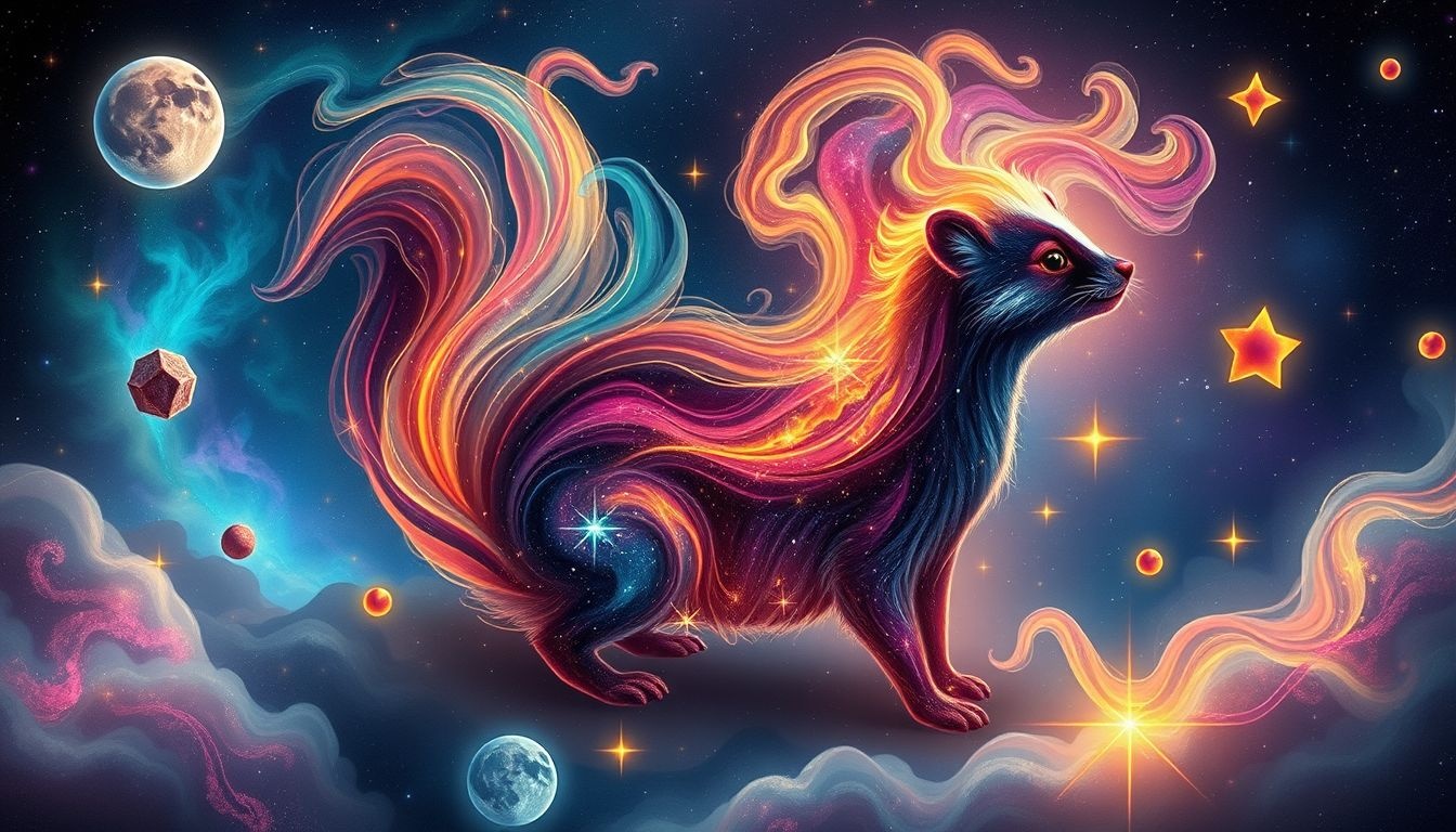 Kolorowy skunks we śnie symbolizuje wyjątkową intuicję i ochronę.