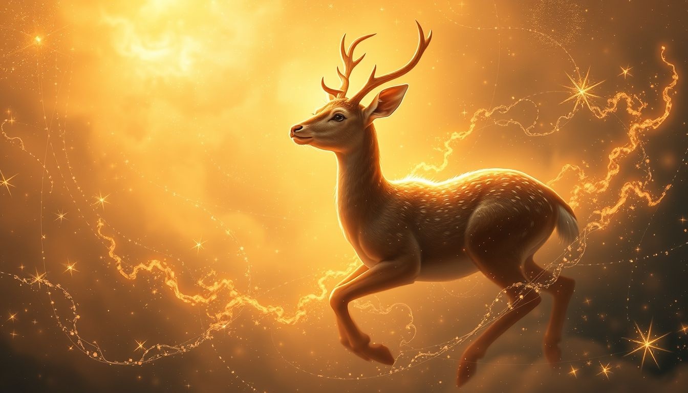 Łania w słońcu symbolizuje spokój i harmonię w życiu.
