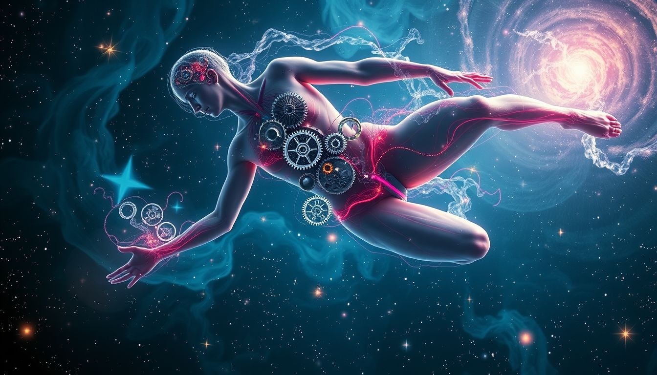 Maszyna symbolizuje ciało – zdrowie i jego mechaniczne działanie.