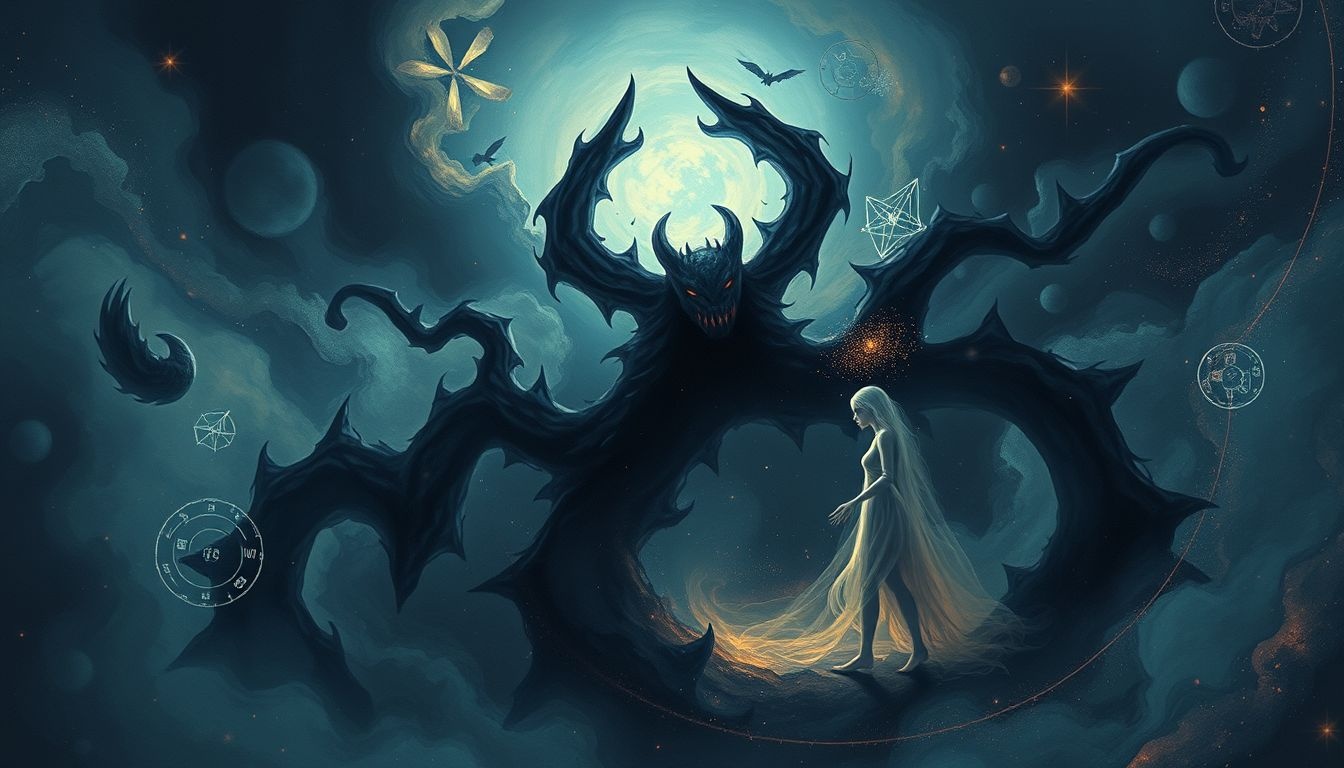 Otchłań symbolizuje walkę z wewnętrznymi lękami i demonami.