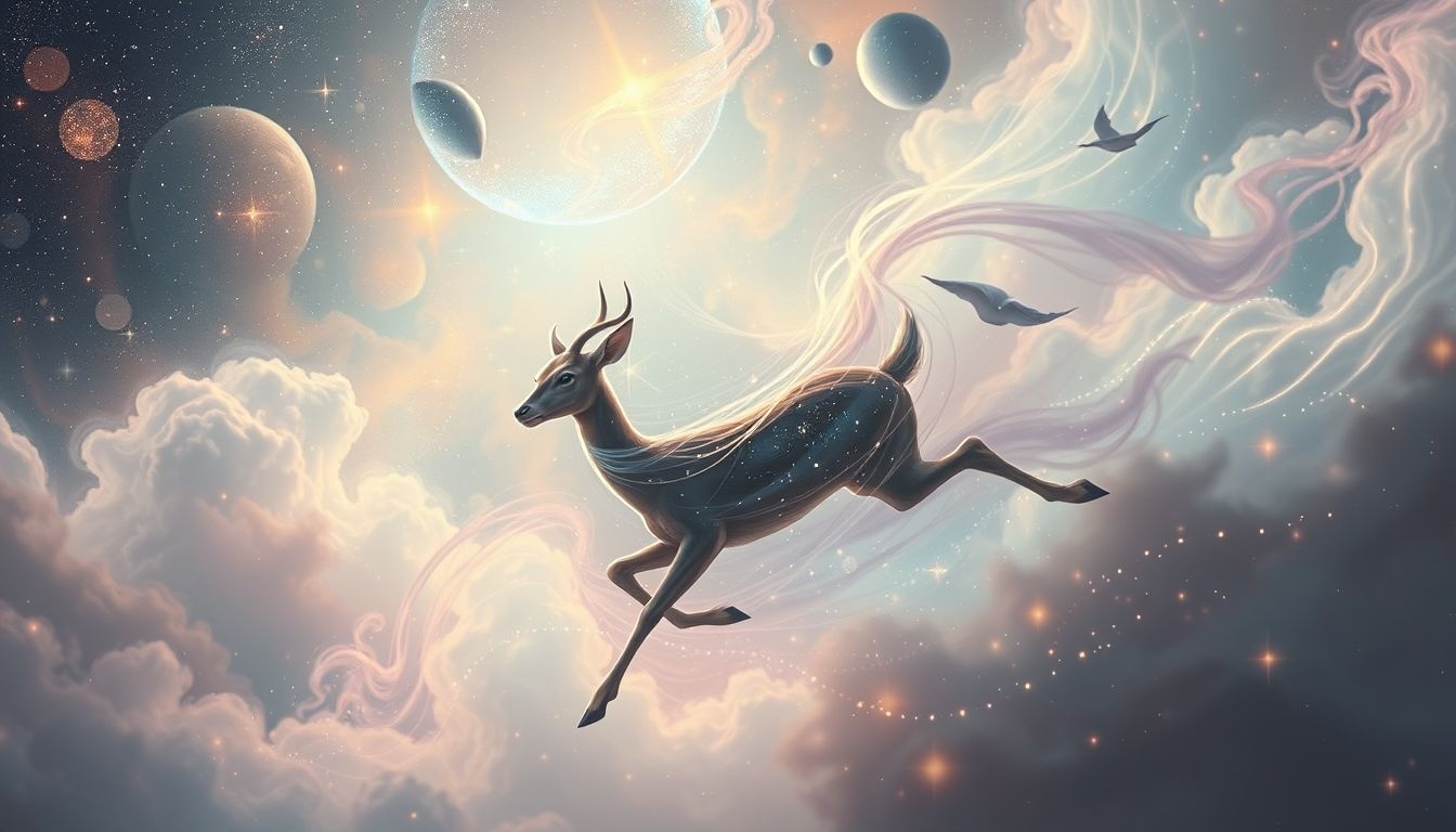 Polowanie na łanię symbolizuje dążenie do utraconych wartości i celów.