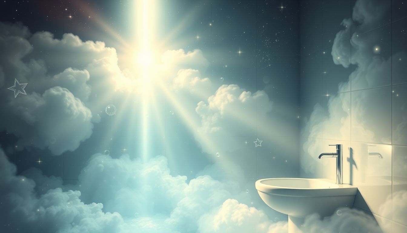 Promień światła w łazience symbolizuje oczyszczenie i nowe początki.
