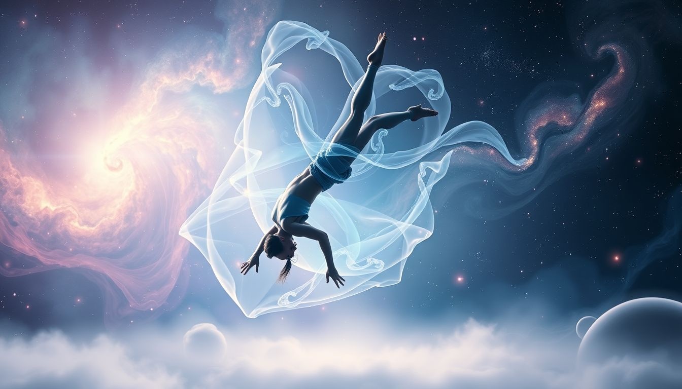 Salto w tył symbolizuje odwagę i pokonywanie wewnętrznych lęków.