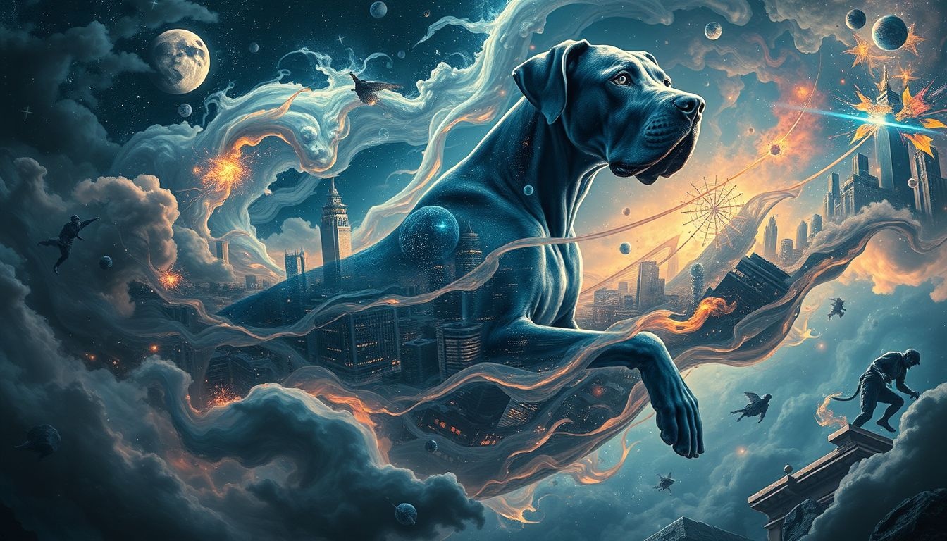 Sen o dogu w mieście symbolizuje stres i miejskie zagrożenia.
