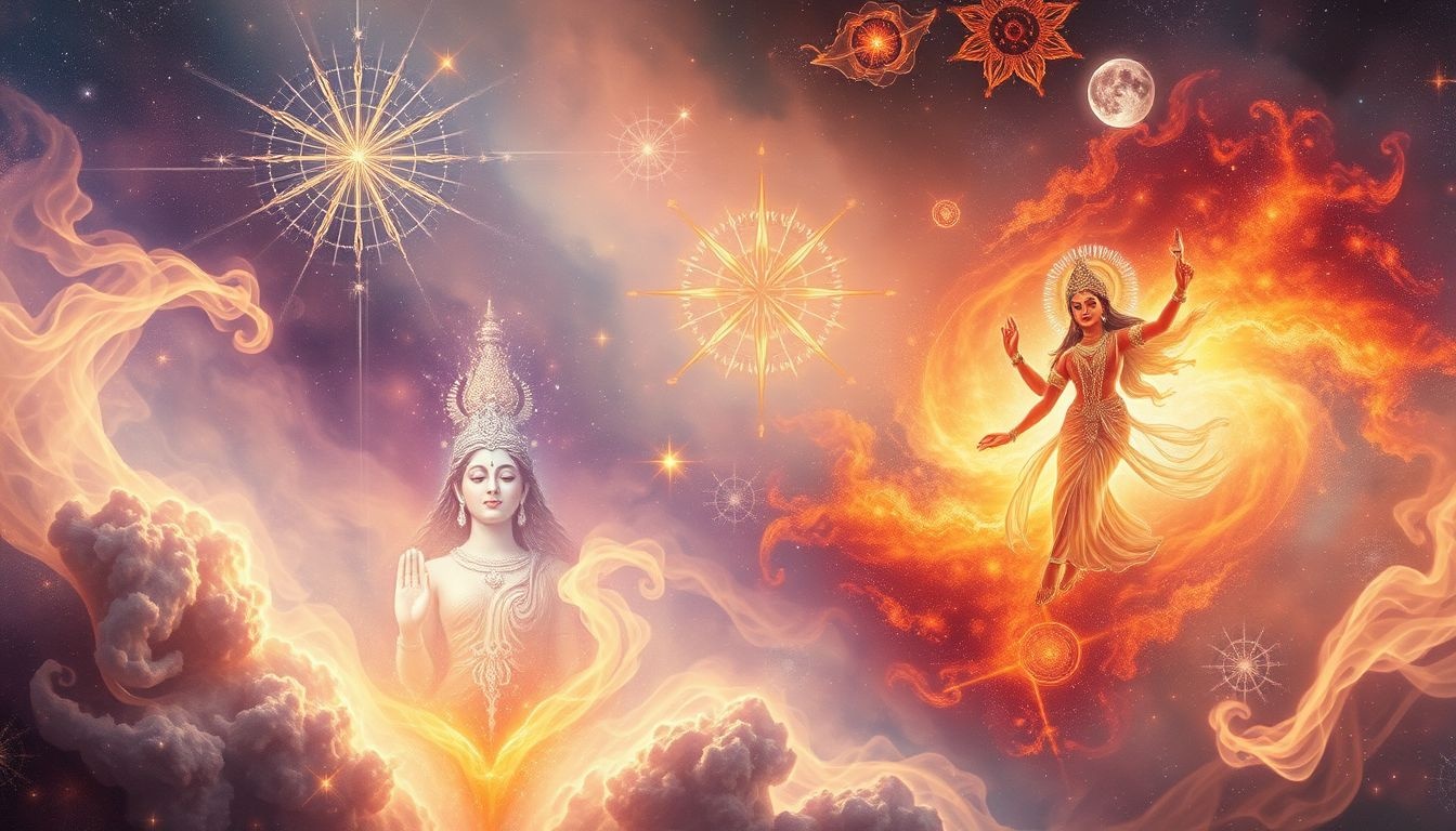 Śiwa symbolizuje transformację, Wisznu ochronę, Lakszmi dobrobyt, Kali moc.