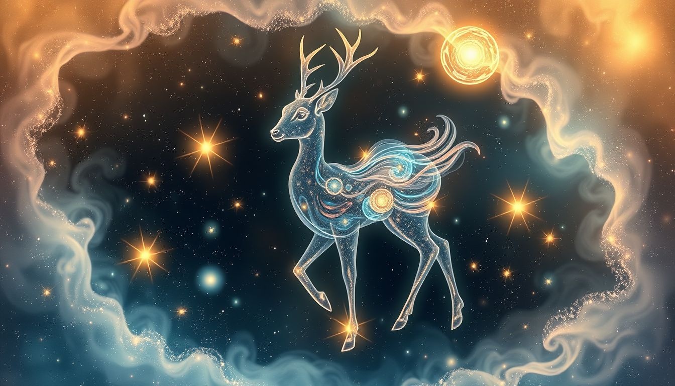 Łania symbolizuje łagodność, intuicję oraz opiekuńcze macierzyństwo.