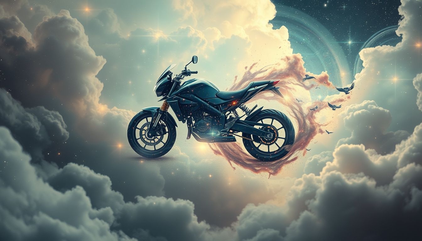 Zniszczony motocykl symbolizuje utratę kontroli nad życiem.