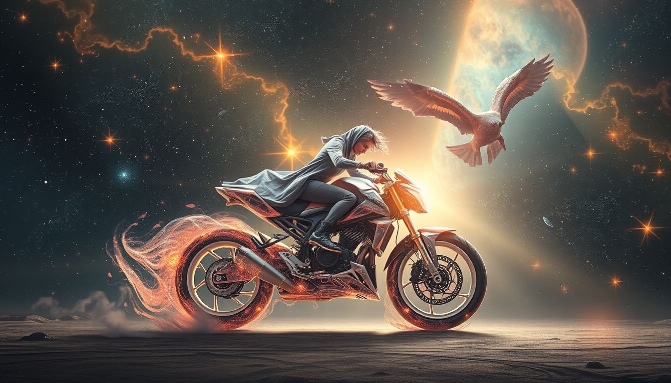 Zsiadanie z motocykla symbolizuje pragnienie wolności i samodzielności.