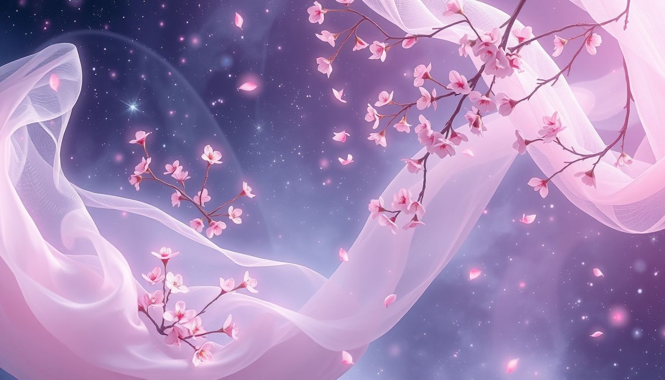 Kwiaty wiśni na ubraniach symbolizują przemijającą młodość i piękno.