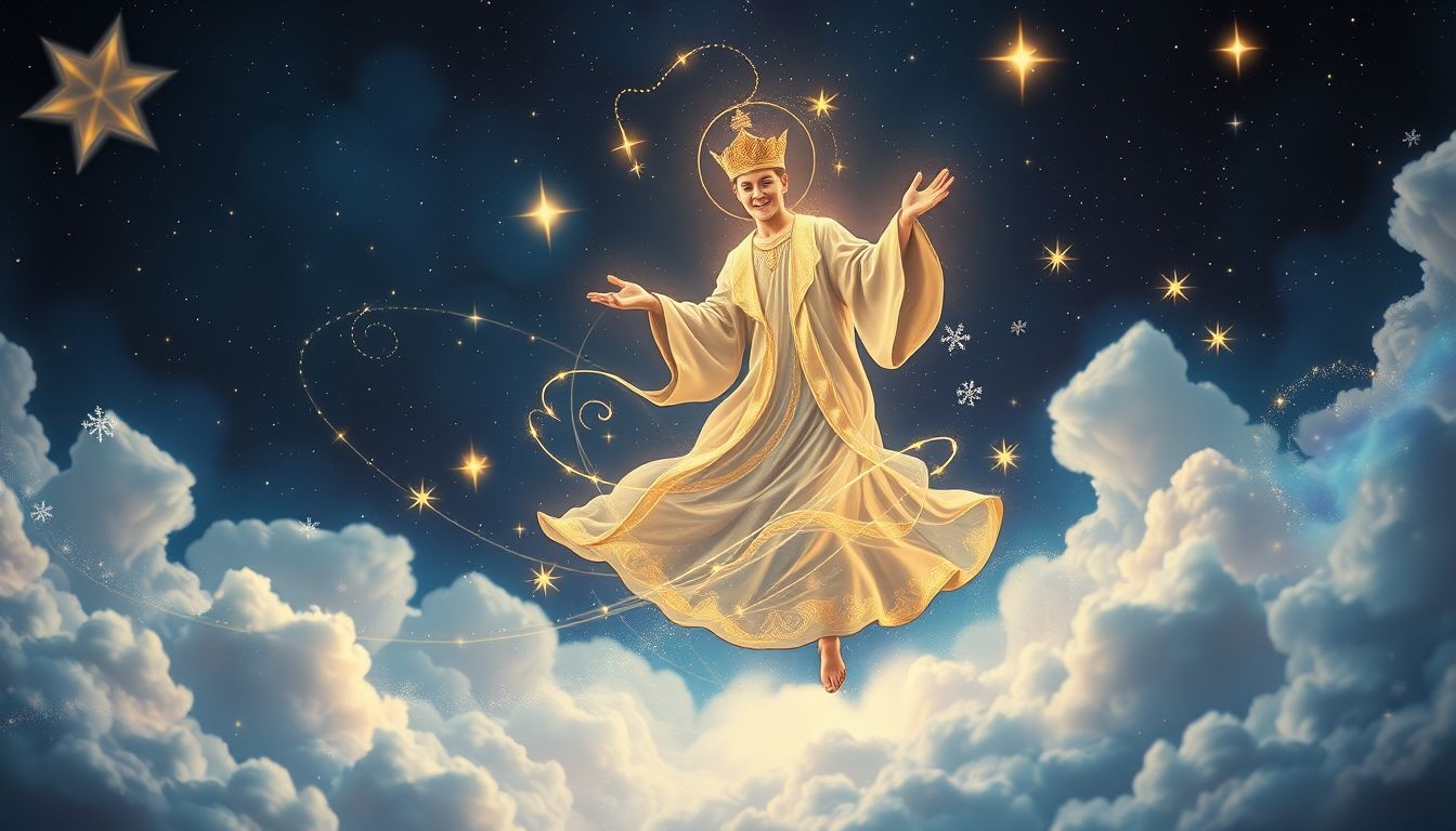Tańczący Święty Mikołaj symbolizuje radość i pozytywne zmiany.