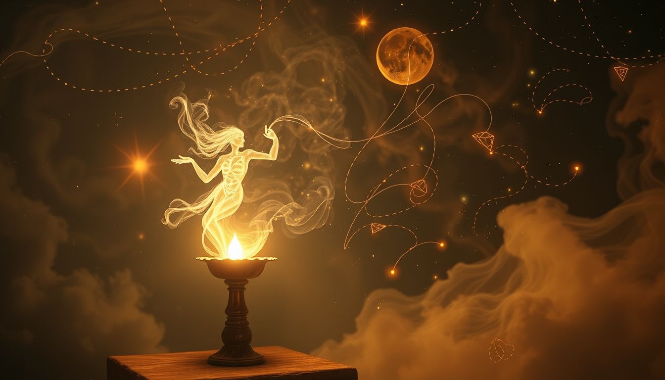 Lampa z dżinem symbolizuje kuszenie, które niesie nieprzewidziane skutki.