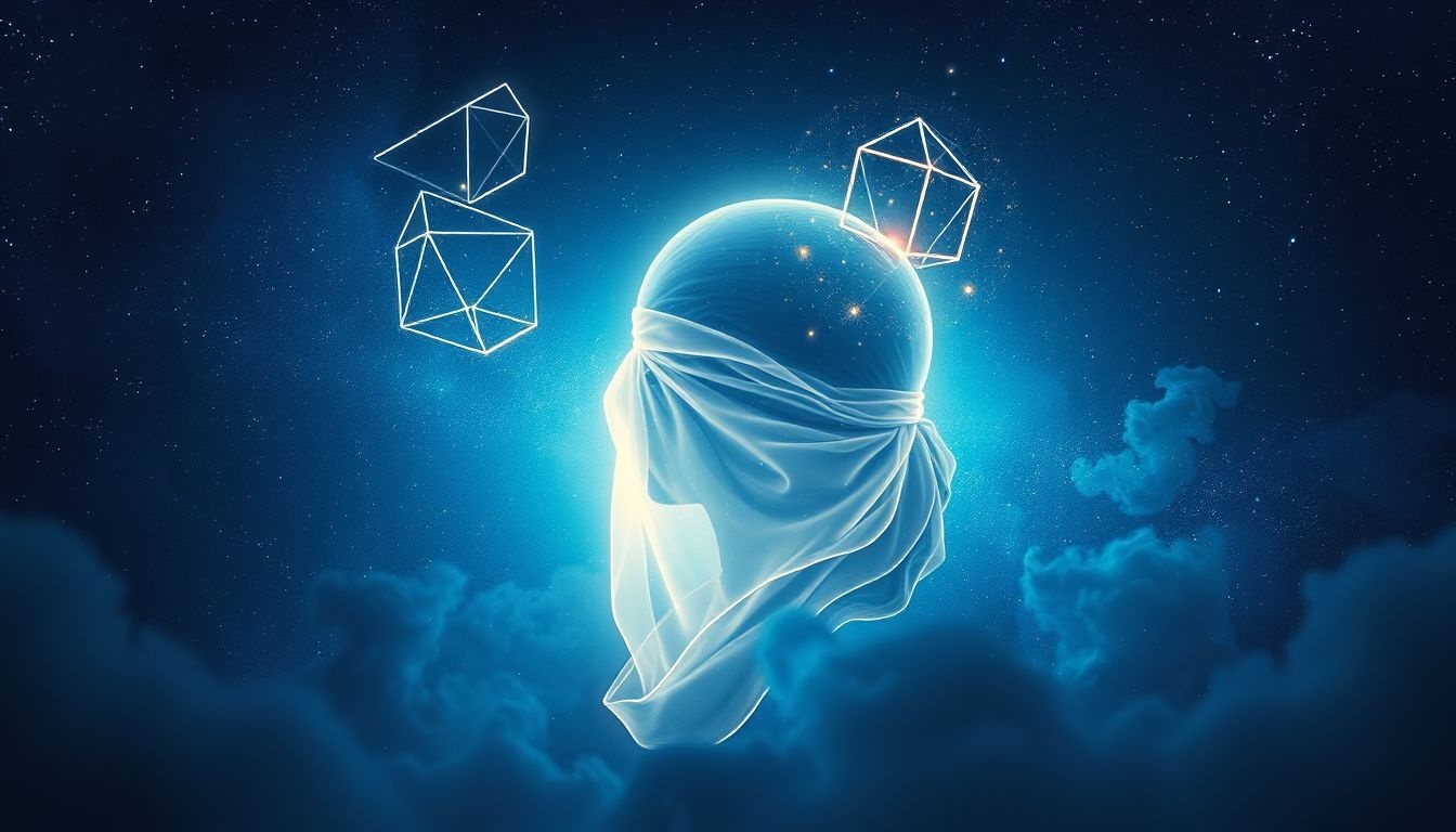 Bandana na głowie symbolizuje ochronę i ukrycie tożsamości.