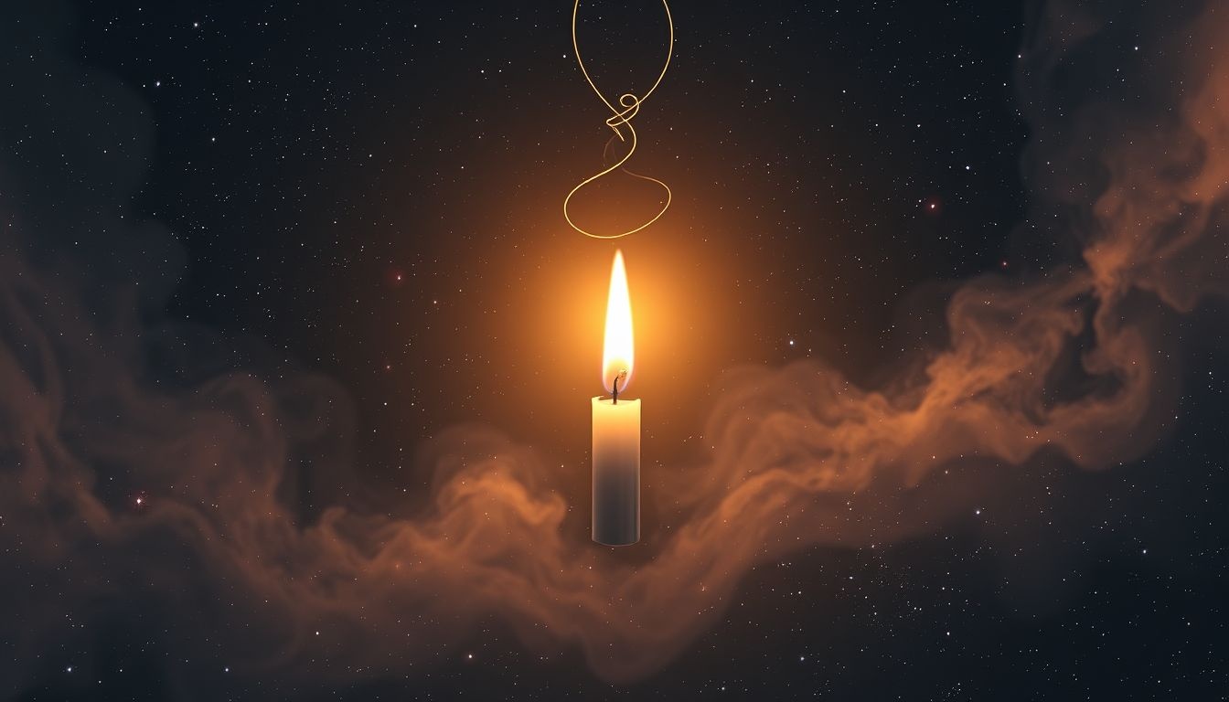 Knot w świecy symbolizuje wewnętrzną siłę i samotną niezależność.