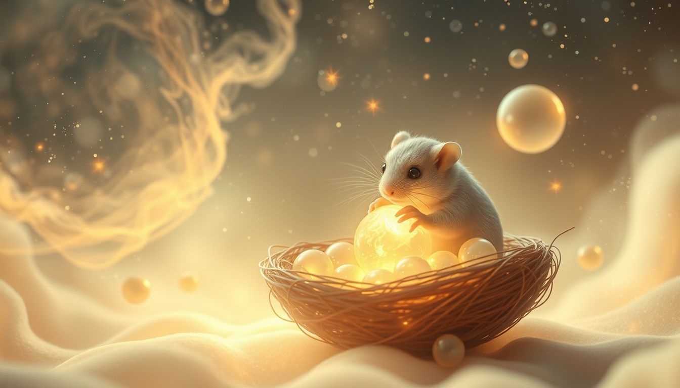 Młody chomik symbolizuje oszczędność i pragnienie bezpieczeństwa.