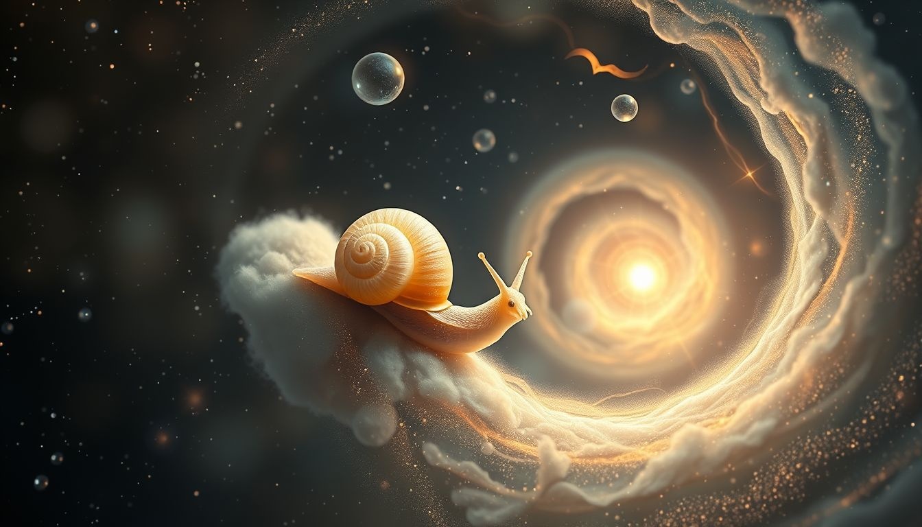 Młody ślimak symbolizuje cierpliwość i powolny rozwój osobisty.