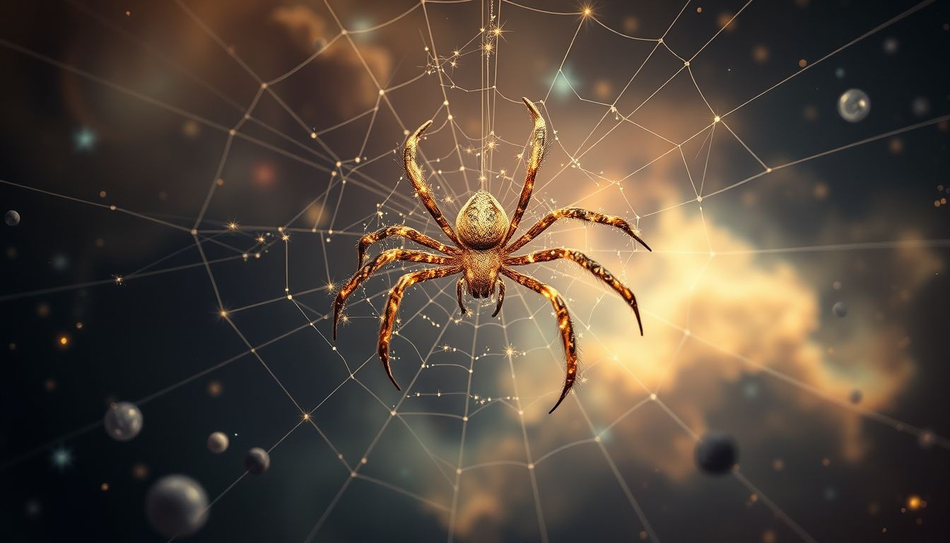 Pająk symbolizuje manipulację, a pajęczyna – uczucie uwięzienia.