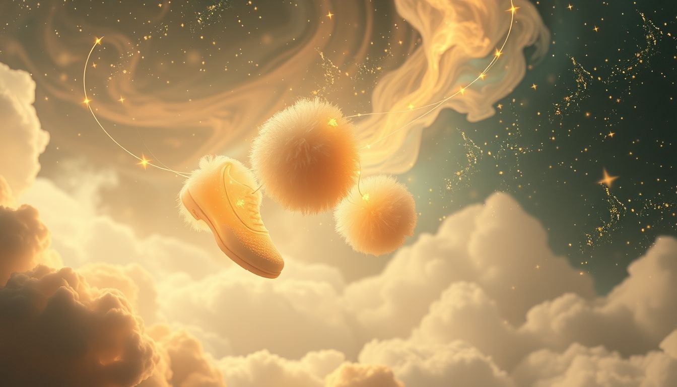 Pompon na butach symbolizuje nową podróż i życiową zmianę.
