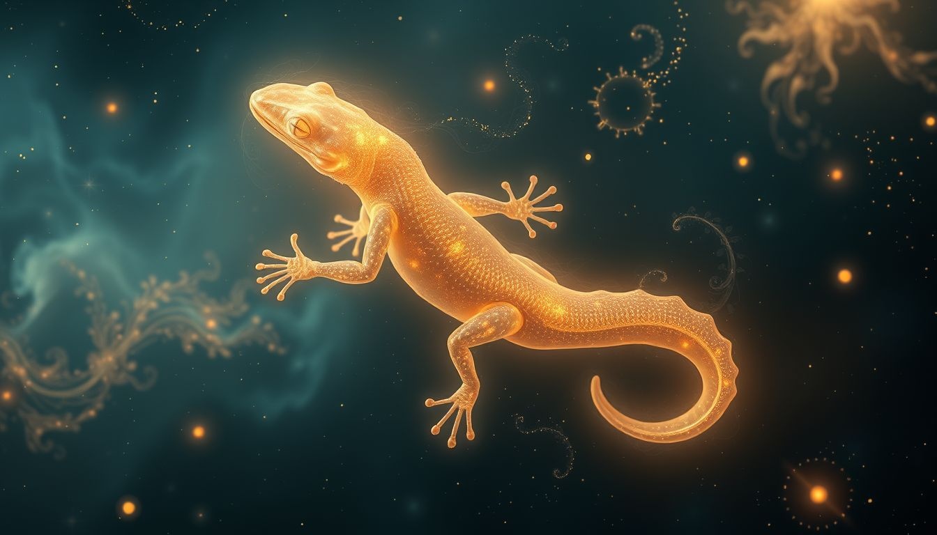 Zmutowana salamandra symbolizuje przemianę i ukryte moce snu.