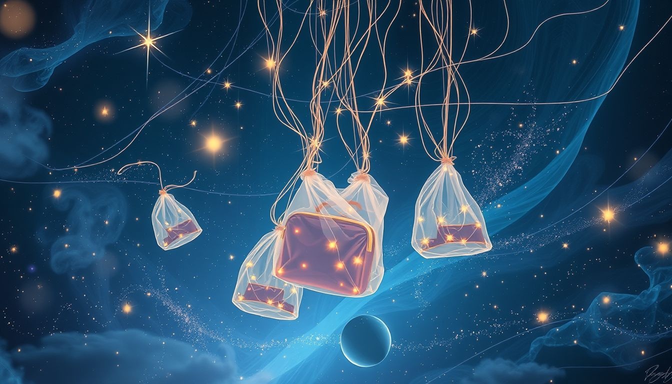 Szycie torebki symbolizuje gotowość do dźwigania odpowiedzialności życiowej.