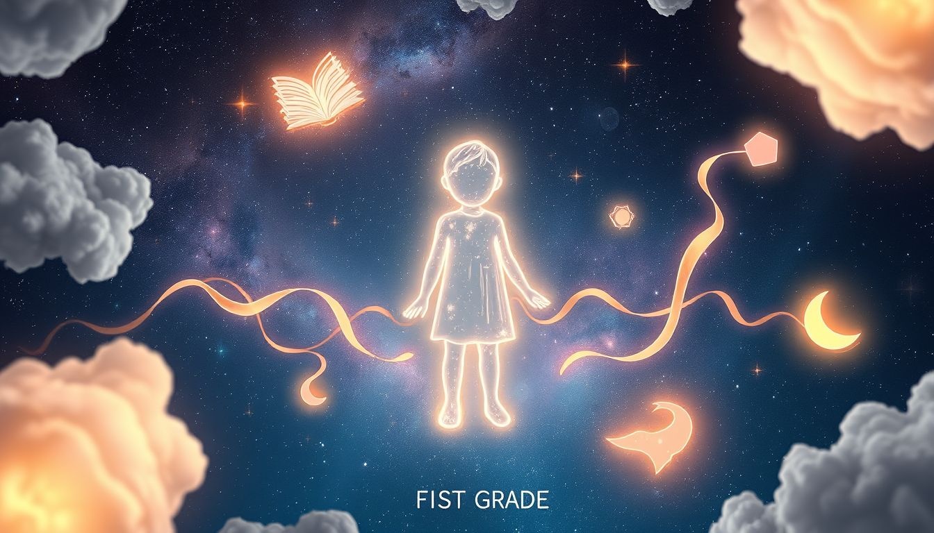 Uczeń pierwszej klasy symbolizuje nowe początki i edukacyjne wyzwania.