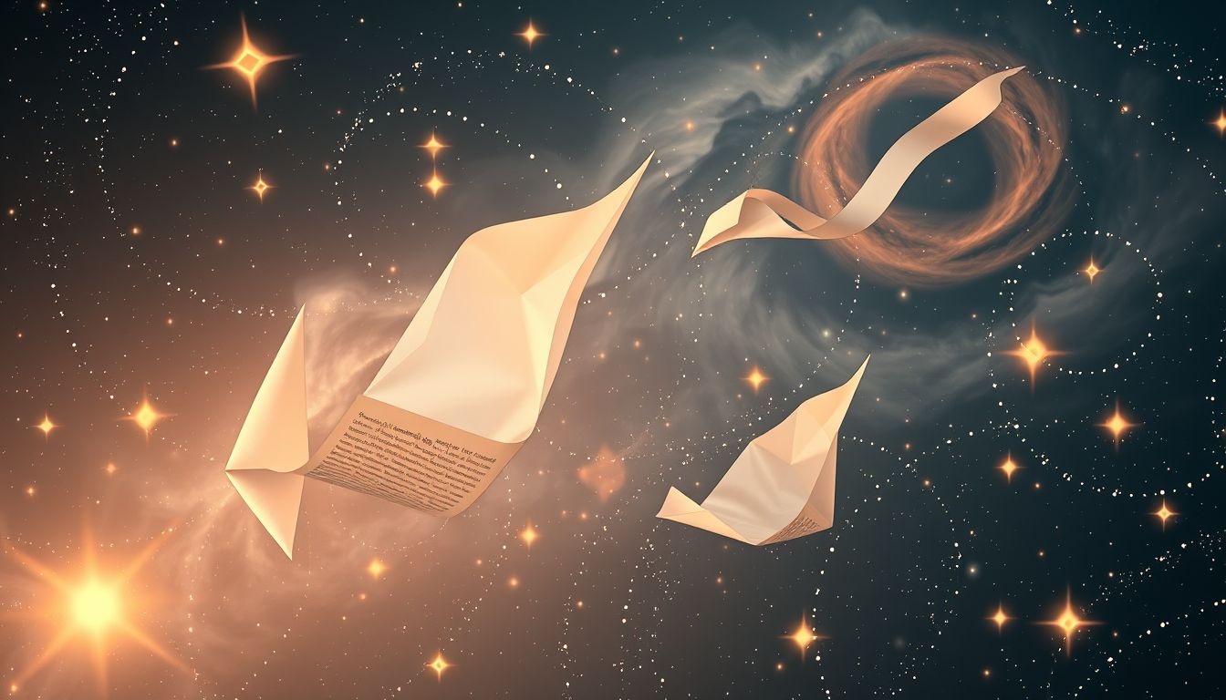 Wyginanie papieru symbolizuje elastyczność myśli i ulotność emocji.