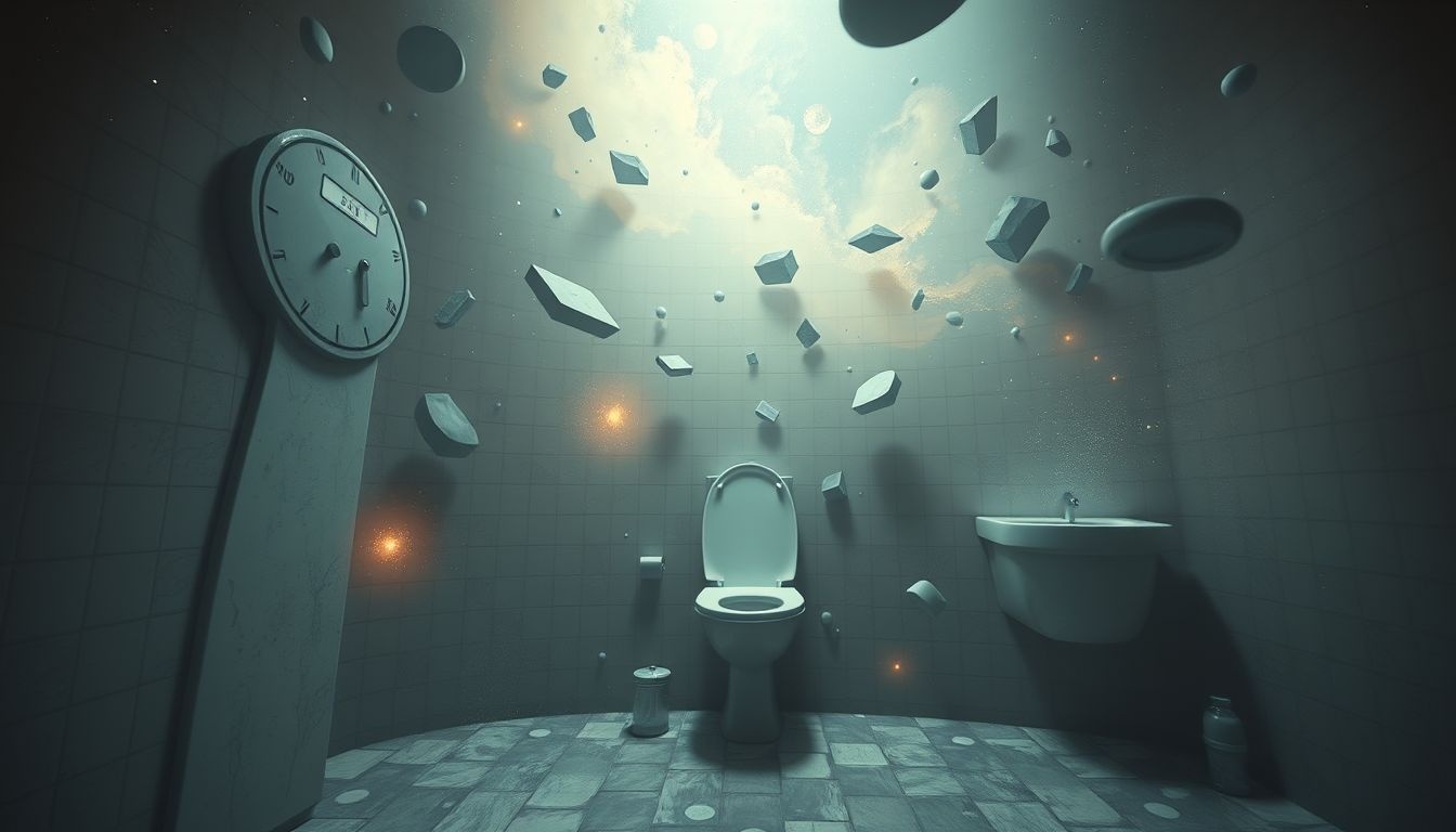 Brudna toaleta w szkole symbolizuje zaniedbane emocjonalne problemy.