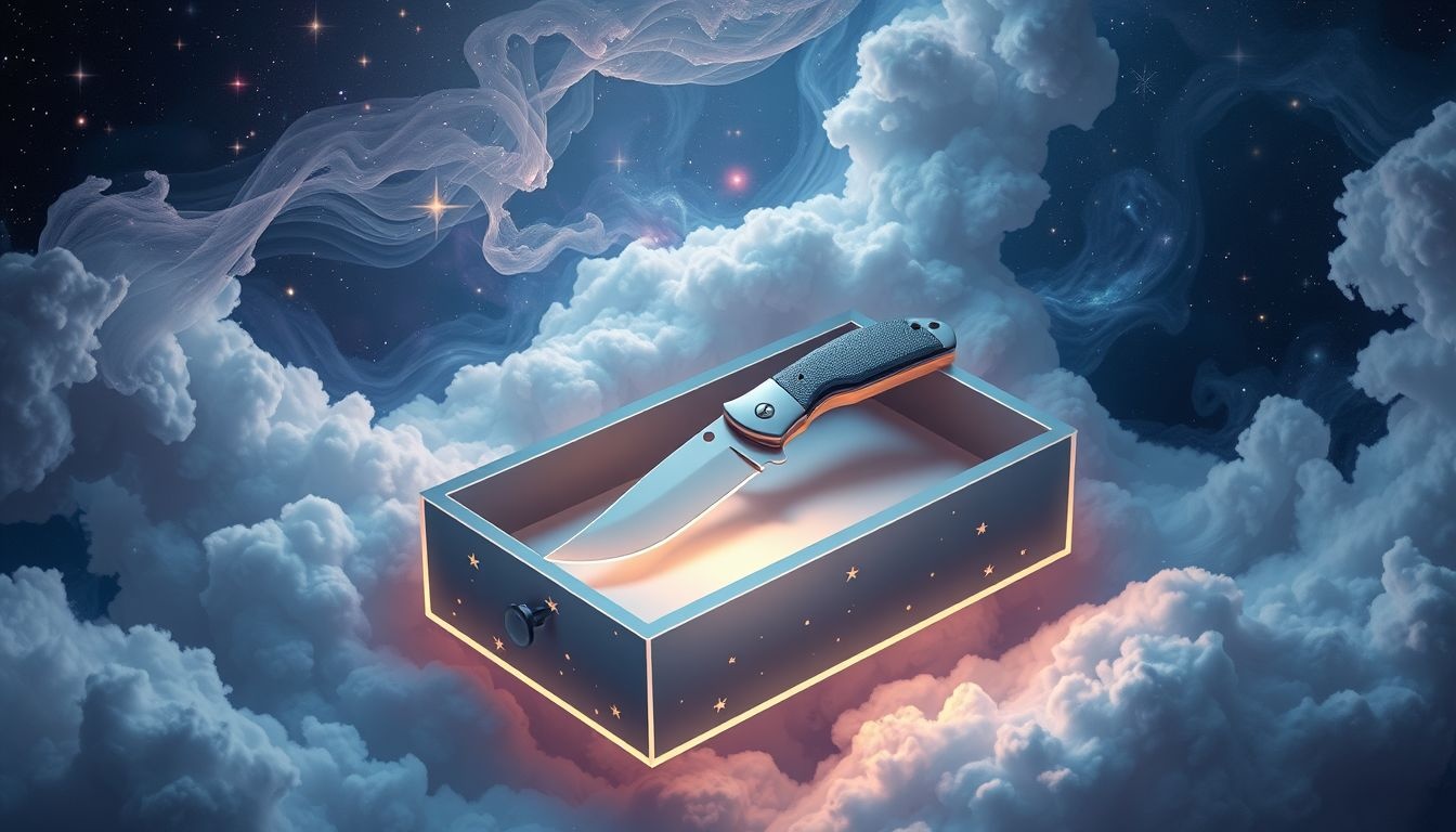 Nóż składany w szufladzie symbolizuje ukryte konflikty i decyzje.