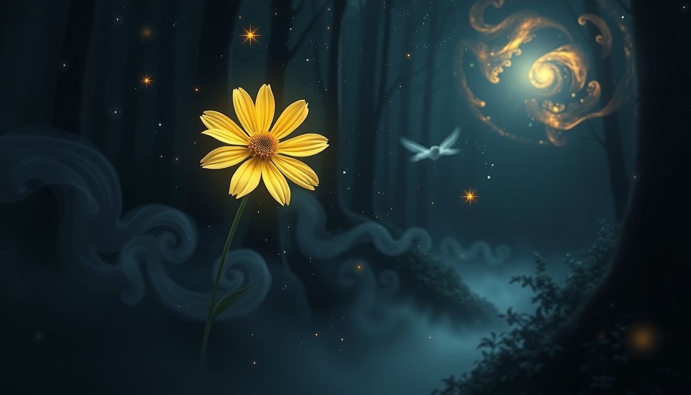 Arnika w lesie symbolizuje ukrytą intuicję i wewnętrzną moc.