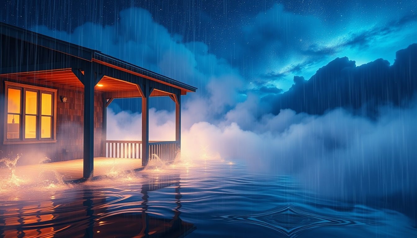 Ganek zalany deszczem symbolizuje emocjonalne oczyszczenie i zmiany.