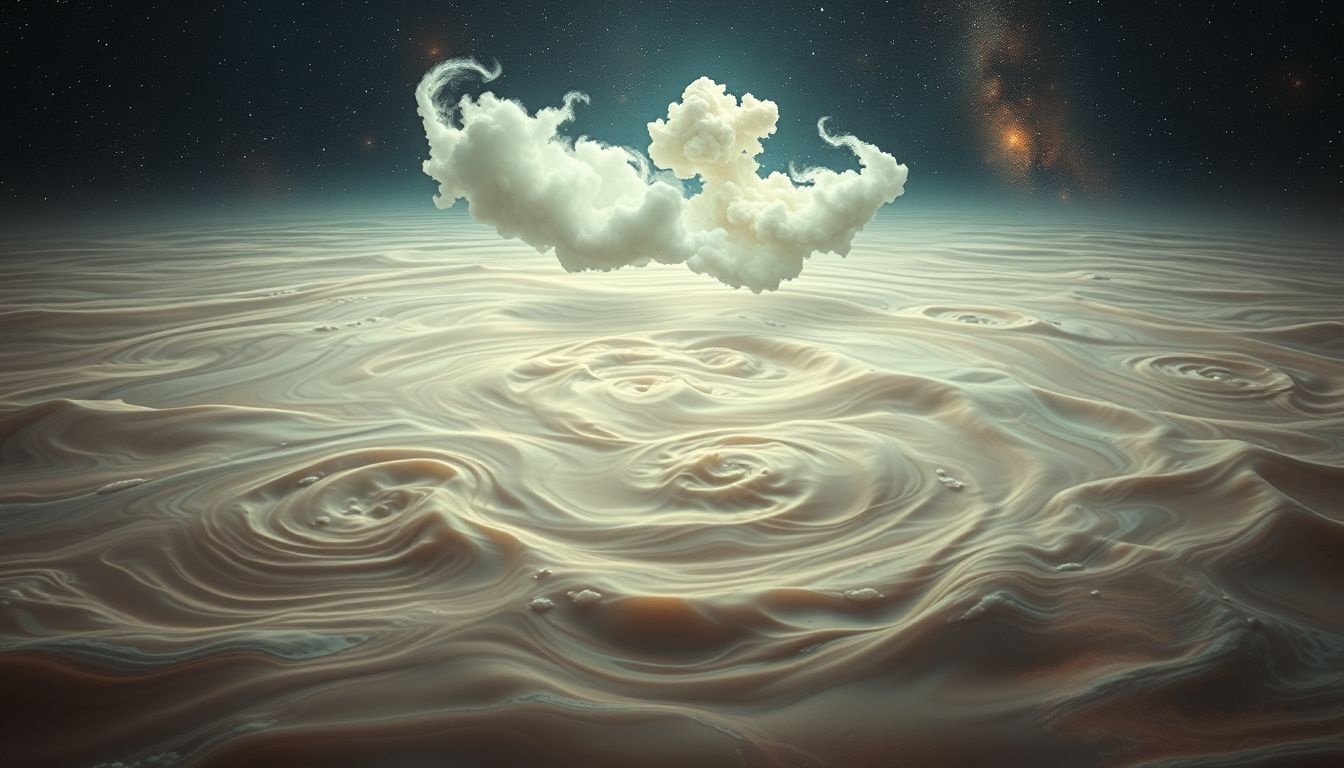 Mętna powierzchnia wody symbolizuje emocjonalne niepokoje i chaos.