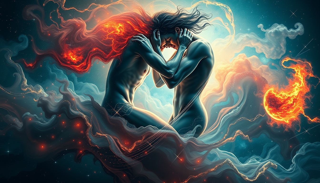 Para młoda bijąca się symbolizuje skrywaną frustrację i konflikty emocjonalne.