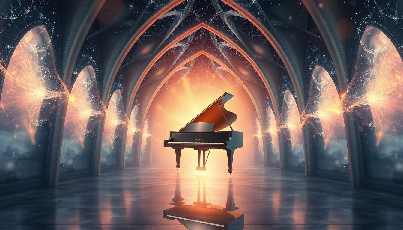 Pianino w kościele symbolizuje duchową harmonię i wewnętrzny spokój.