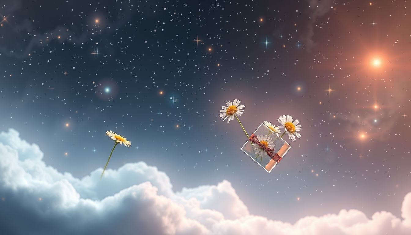 Rumianek jako prezent symbolizuje spokój i dobre zdrowie.