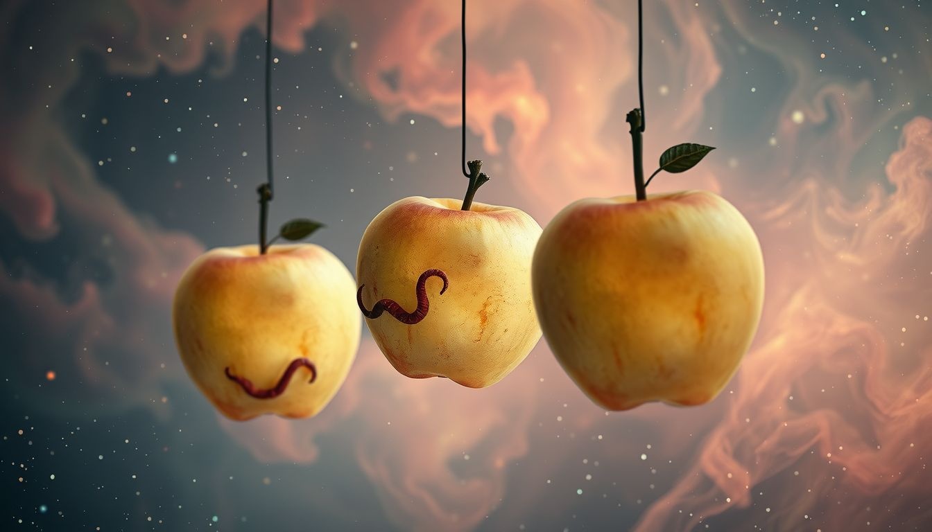 Robaczywe jabłka we śnie symbolizują ukrytą zdradę i problemy.
