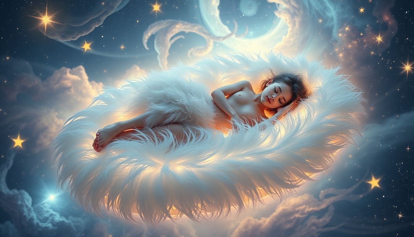 Sen o piórach w łóżku symbolizuje bezpieczeństwo i wewnętrzny spokój.