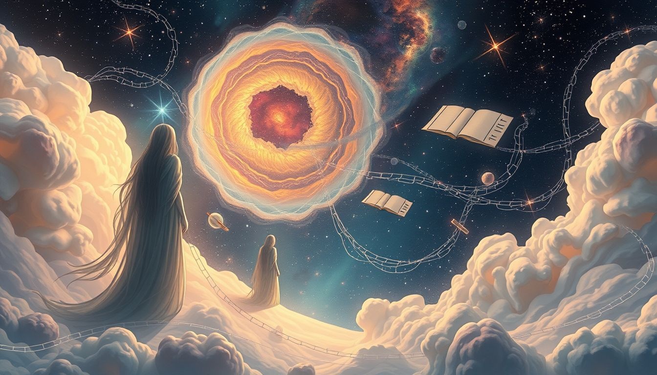 Sen o twórcy komiksu symbolizuje poszukiwanie inspiracji i przewodnictwa.