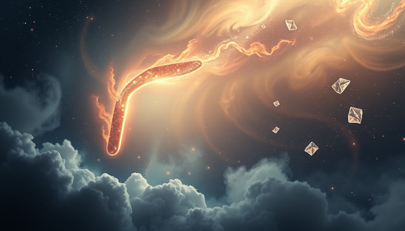 Sny o bumerangu bez powrotu symbolizują utracone szanse życiowe.