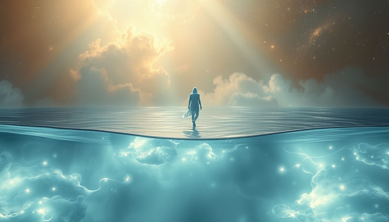 Stanie na wodzie symbolizuje równowagę emocjonalną i kontrolę.