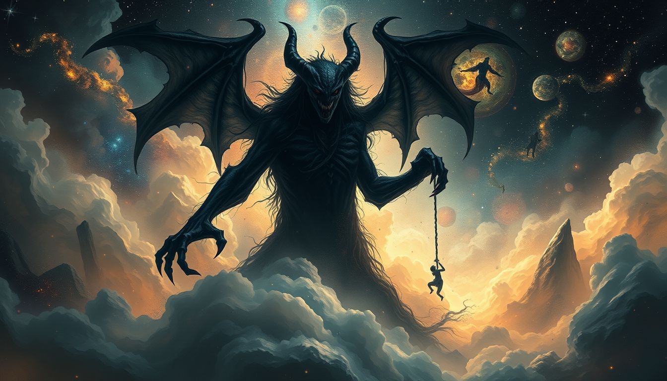 Zabójstwo przez demona symbolizuje walkę z własnymi lękami.