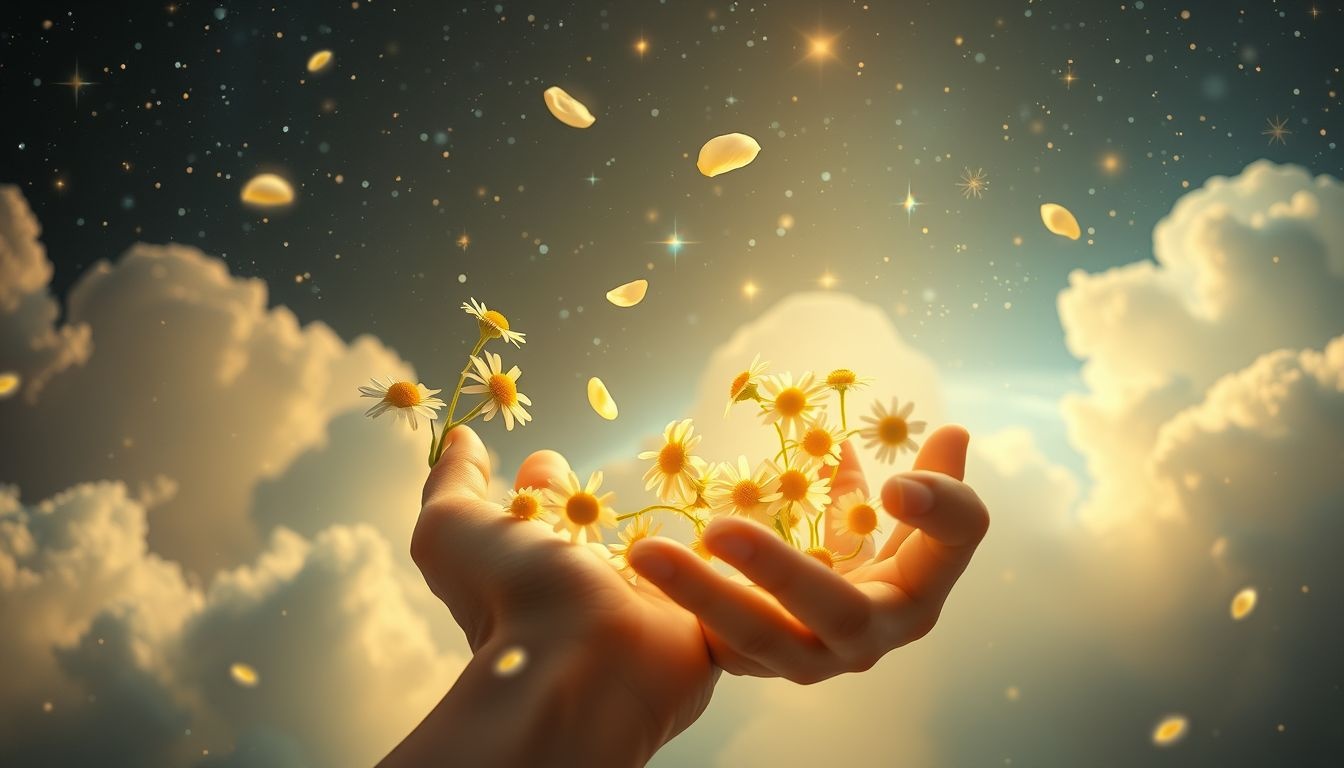 Zrywanie rumianku symbolizuje nadzieję i oczyszczenie ducha.