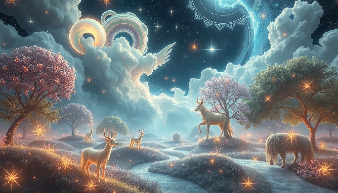 Park ze zwierzętami symbolizuje harmonię i naturalne instynkty snu.