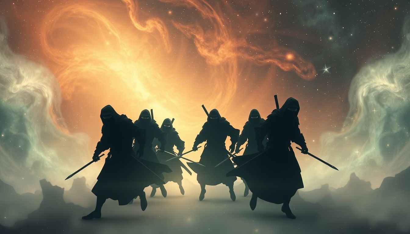 Grupa ninja symbolizuje jedność i ukryte siły wsparcia.